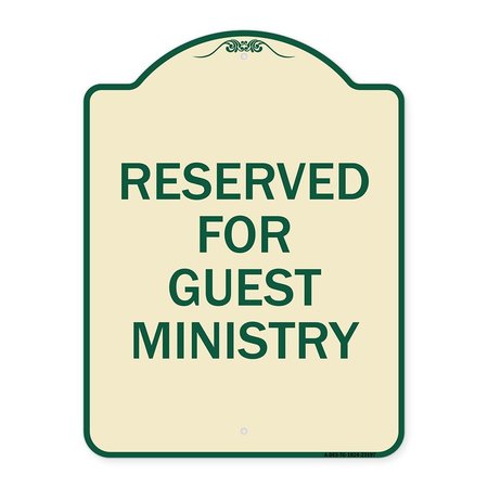 SIGNMISSION Reserved for Guest Ministry Heavy-Gauge Aluminum Architectural Sign, 24" x 18", TG-1824-23197 A-DES-TG-1824-23197